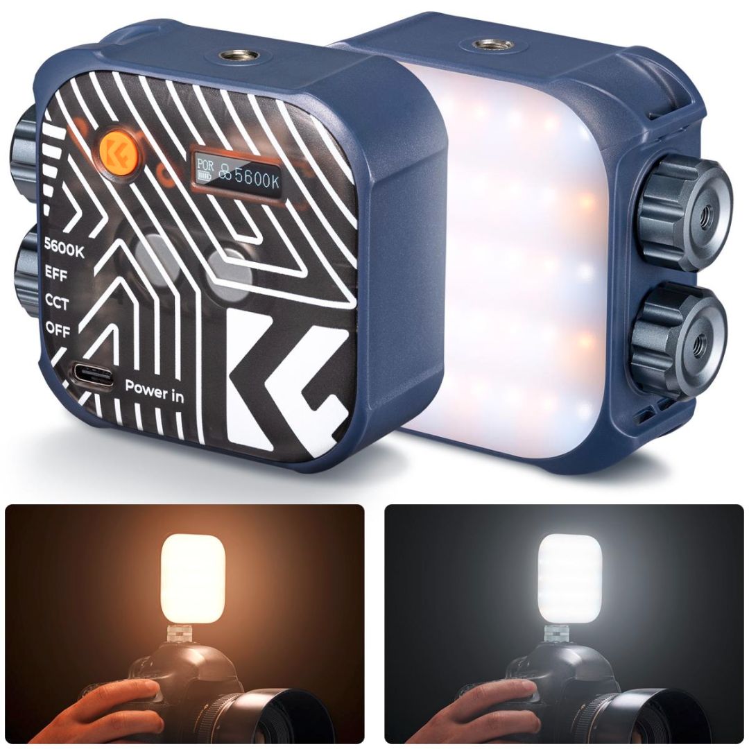 K&F Concept Bi-Color LED Video Light, 2000mAh 2500K-9900K, 15 Light Effects, Vlogging (Plavi) KF34.035V2 - 1